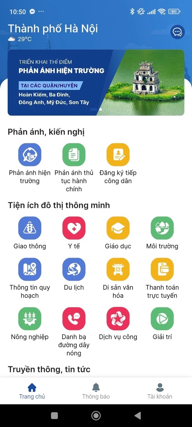 Ứng dụng iHanoi với nhiều ứng dụng phù hợp với người dân Thủ đô